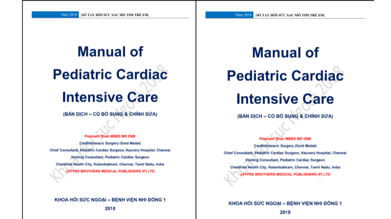 Manual of Pediatric Cardiac Intensive Care